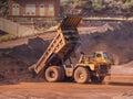 Dump truck at bauxite quarry Royalty Free Stock Photo