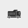 Dump truck, building , icon, flat illustration isolated vector sign symbol - construction tools icon vector black - Vector Royalty Free Stock Photo