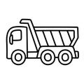 Dump truck cartoon doodle line icon Royalty Free Stock Photo