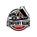 Dump truck company ready made logo template set vector isolated Royalty Free Stock Photo