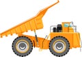 Dump Truck Icon in Flat Style. Vector Illustration