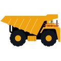Dump truck icon isolated on white background. Vector illustration. Heavy industrial tipper truck isolated onwhite Royalty Free Stock Photo