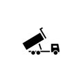 Dump truck icon solid. vehicle and transportation icon stock