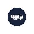 Dump truck icon, Tipper truck symbol, tip lorry isolated vector illustration Royalty Free Stock Photo