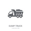 Dump truck icon. Trendy Dump truck logo concept on white background from Construction collection