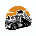 Dump truck illustration. Premium illustration vector isolated