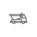 Dump truck line icon