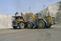 Dump truck and loader