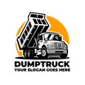 Dump Truck Moving Truck Vector Silhouette Isolated