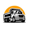 Dump Truck Moving Truck Vector Silhouette Isolated