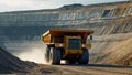 Dump truck in an open pit mine Royalty Free Stock Photo