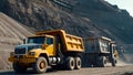 Dump truck in an open pit mine Royalty Free Stock Photo