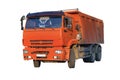 Dump truck orange color isolate on white background Royalty Free Stock Photo