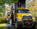 Dump truck and paving machine