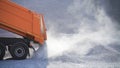 Dump truck pours out pile of rubble. Stock footage. Dump truck on construction site pours rubble on background of pile Royalty Free Stock Photo