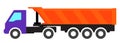 Dump truck semitrailer on a white background.