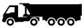 Dump truck semitrailer on a white background.