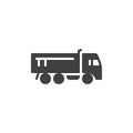 Dump truck side view vector icon Royalty Free Stock Photo