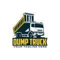 Dump truck silhoutte heavy equipment logo Royalty Free Stock Photo