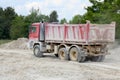 Dump truck Tatra work in quarry Royalty Free Stock Photo