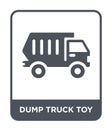 dump truck toy icon in trendy design style. dump truck toy icon isolated on white background. dump truck toy vector icon simple Royalty Free Stock Photo