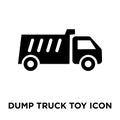 Dump truck toy icon vector isolated on white background, logo co Royalty Free Stock Photo