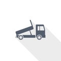 Dump truck, transport, transportation concept fla design illustration in eps 10