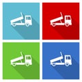 Dump truck, transport, transportation icon set, flat design vector illustration in eps 10 for webdesign and mobile applications in Royalty Free Stock Photo