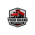 dump truck. trucking premium logo vector Royalty Free Stock Photo