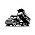 Dump truck vector black and white isolated Royalty Free Stock Photo