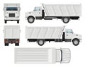 Dump truck vector template. Vehicle branding mockup side, front, back, top view Royalty Free Stock Photo