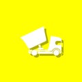 dump truck white icon with shadow Royalty Free Stock Photo