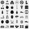 Dumpbell icons set, simle style Royalty Free Stock Photo