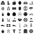 Dumpbell icons set, simle style