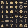 Dumpbell icons set, simle style