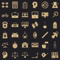 Dumpbell icons set, simple style Royalty Free Stock Photo