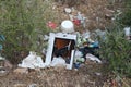 Roadside dumped rubbish in Sardinia, Italy