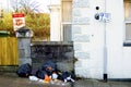 Dumped rubbish and Flytipping in a residential parking area on a public highway