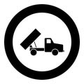 Dumper icon black color in circle