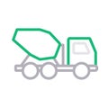 Dumper vector color line icon Royalty Free Stock Photo
