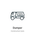 Dumper outline vector icon. Thin line black dumper icon, flat vector simple element illustration from editable tools concept