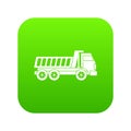 Dumper truck icon digital green