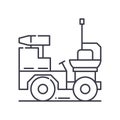 Dumper truck icon, linear isolated illustration, thin line vector, web design sign, outline concept symbol with editable