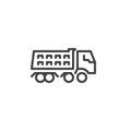 Dumper truck line icon