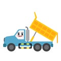 Dumper Truck transportation cartoon character side view vector illustration Royalty Free Stock Photo