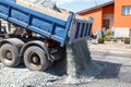 Dumper unload crushed stone Royalty Free Stock Photo