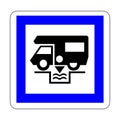 Dumping station for camping car symbol