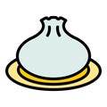 Dumpling baozi icon vector flat