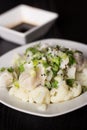 Dumpling and cauliflower bowl