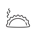 Dumpling icon, vector on a white background.